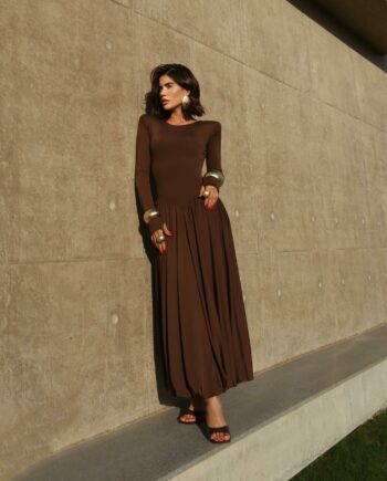 VESTIDO MARI BALONÊ MARROM